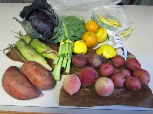 Veggies from delivered organic loacl produce