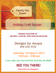 Craft Bazaar at Zoar UMC, Snellville, GA